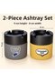 2-Piece Printed Glass Ashtray 9 cm Height × 8 cm Width
