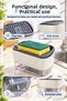 White Sponge Holder with Dish Soap Detergent Container, Push Button, Perforated Dryer Stand, Kitchen Sink Organizer - 2