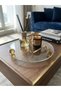 Decorative Organizer Bathroom Coffee Table Makeup Organizer Tray Model Gold Color Ball Footed Presentation Stand - 2