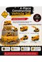 Truck, Excavator, Dozer, Concrete Mixer, 4-Piece Toy Car Construction Site Set - 6