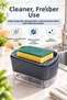 Sponge Holder Dish Soap Detergent Container with Push Button and Hole Dryer Stand Kitchen Sink Organizer - 6