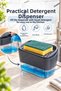 Sponge Holder Dish Soap Detergent Container with Push Button and Hole Dryer Stand Kitchen Sink Organizer - 3
