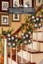 New Year Santa Claus Patterned Wire Fabric Ribbon 5 Meters – Steel Wire 3D Embossed Effect Voluminous Bow and Tree Decoration Ribbon - 3