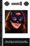 Black Velvet Coated Cat Mask 20X13 cm Show Accessory Figured Accessory Gift for a Friend