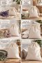 Natural Cotton 10X15 cm Cloth Pouch 10 Pieces – Drawstring Multi-Purpose Gift, Kitchen and Storage Pouch - 6