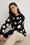 Black Soft Textured Polka Dot Knitwear Sweater Twoaw27Kz00267 - 2