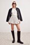 White Polka Dot Mini Balloon Skirt with Shorts Twoaw27Et00032