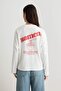 Ekru Pamuklu Sırt Baskılı Oversize Bisiklet Yaka Örme T-Shirt TWOAW27TS00064 TWOAW27TS00064 - 4