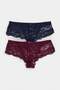 Navy Blue-Multicolor 2-Piece Lace Plain Thong Panties Thmaw27Ku00054