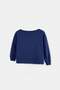 Navy Blue Girls' Lace Embroidered Boat Neck Knitted Sweatshirt Tkdaw27Sw00121 - 7