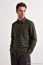 Brown Plaid Regular Fit Men's Shirt with Pockets Tmnaw27Go00028 - 4