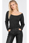 Anthracite Back Detailed Gathered Sleeve Blouse