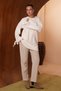 Women's Crew Neck Sleeve Detailed Lace-Up Oversize Bearded Knitwear Tunic 8426 - 7