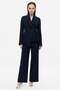 Double-Breasted Closure Blazer Jacket Trousers Woven Bottom - Top Set