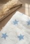 Blue Star Patterned Cotton Muslin Baby Blanket with Piping and Embroidered Edges 90*90 cm - 4