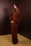 Women's Crew Neck Sleeves with Tie-Dye Lace-Up Design, 2-Piece Knitwear Hijab Set 8405 - 6