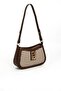 Coffee Yellow - Brown Plaid Line Square Women's Crossbody Bag Sp1132 - 4