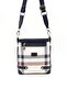 White - Navy Blue Plaid Women's Crossbody Bag Sp1120
