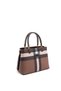 Dark Brown - Brown Plaid Women's Handbag Sp987 - 4