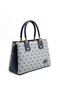 Gray - Navy Blue Monogram Women's Handbag Sp1000 - 2