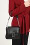 Black - Black Plain Women's Shoulder Bag Sp1147 - 3