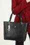 Black - Black Plain Women's Shoulder Bag Sp1176 - 3