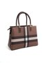 Dark Brown - Brown Plaid Women's Handbag Sp1000 - 5