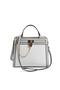 White - Women's Handbag with Gray Logo Sp1166 - 5