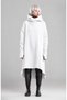 Women's Asymmetrical Cut Oversize Hooded Sweatshirt Dress - K24 3020 - 2