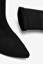 Premium Black Suede Women's Daily Comfortable Stretch Thick Heel Boots - 5