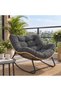 Modern Rattan Rocking Chair with Cushion for Indoor and Outdoor - 9
