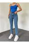 Lily Women's Stretch Lycra Trend Blue Mom Jean