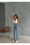 Genar Women's High Waist Jean Palozzo Jeans Wide Leg Trousers - 2