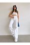 Women's White Palazzo Jean High Waist White Loose Jean 100% Natural Cotton