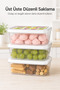 Set of 3 1200 ml Rectangular Storage Containers, Fruit Patterned Transparent Stackable Food Container - 2