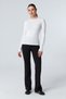 Women's White Cotton Long Sleeve Crew Neck Basic Long Blouse - 7