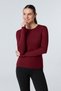 Women's Burgundy Cotton Long Sleeve Crew Neck Basic Long Blouse