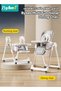 Baby High Chair For Toddlers, Convertible Toddler Dining Chair with Rocking Chair, Adjustable Baby Feeding Chair with Removable Double Tray, Wheels, 5 Point Safety Belt, PU Cushion, for Infants and To - 2