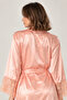 Lace Embroidered Satin Nightgown & Robe Set - Comfortable Pink Home Wear Set - 6