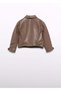 Girl's Leather Jacket Brown - 3