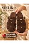 Women's Bitter Brown Suede Gold Buckle Slippers Daily Comfortable Non-Slip Sole Summer Stylish Sandals