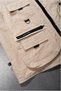 Beige Multi-Pocket Utility Cargo Men's Vest - 7