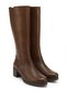 Women's Brown Antique Zippered Thick Heeled Genuine Leather Boots - 4