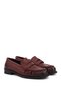 Women's Burgundy Loafer Shoes - 5
