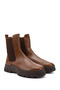 Women's Tan Floater Rubber Sole Genuine Leather Chelsea Boots - 4