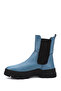 Women's Blue Floater Rubber Sole Genuine Leather Chelsea Boots - 5