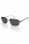 Sinemis Geometric Crystal Silver Framed Ultra Light Uv400 Filtered Smoked Anthracite Women's Sunglasses - 2