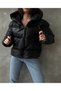 Women's Leather Puffer Coat