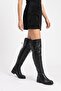 Women's Pierro Over-The-Knee Flat Boots - Black-Leather - 3