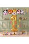 Golden Color Number Balloon Safari 1st Year Birthday Party Balloon Set Safari Animals Theme Party